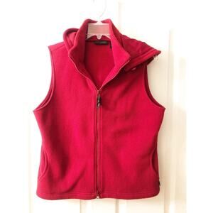 EXPRESS Red Zip Vest w/ detachable hood